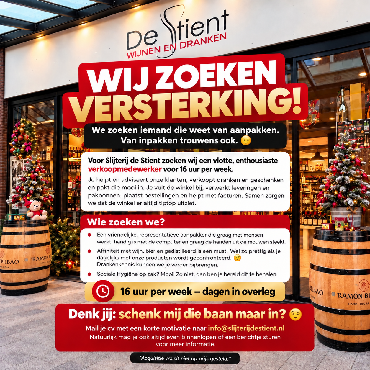 Wij zoeken versterking!